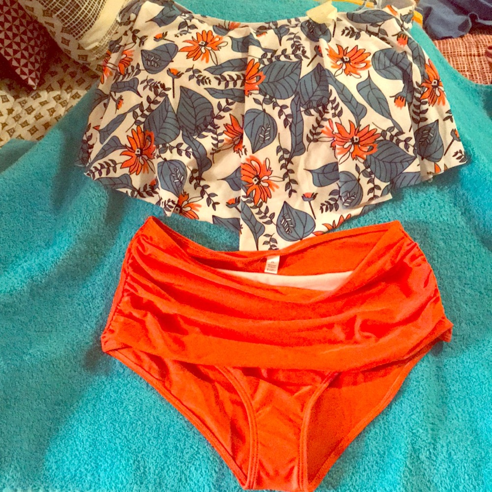 Two piece high waisted swim suit